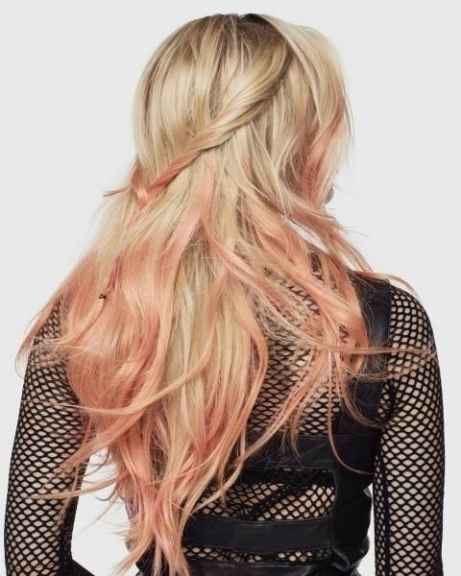розовое омбре на волосах