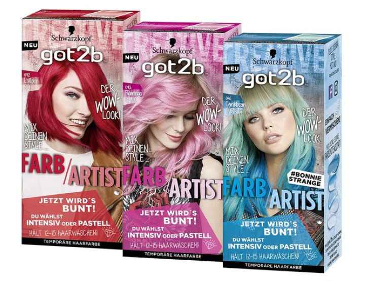 Временная краска для волос, смытая водой GOT2B farb artist, Schwarzkopf, 315 руб.