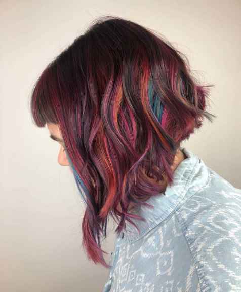 многослойная стрижка каре на разноцветные волосы