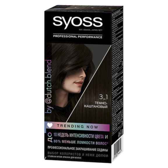Краска для волос Syoss Salonplex тон 3-1 (Темно-коричневый)