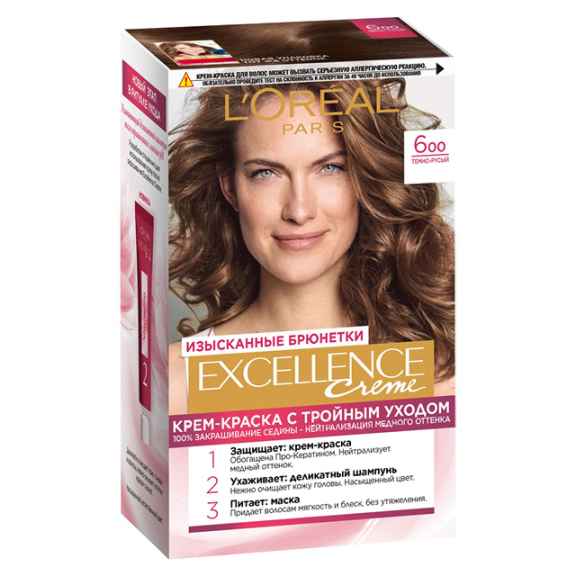 Крем-краска для волос L'Oreal Excellence тон 6.00 (Темно-русый)